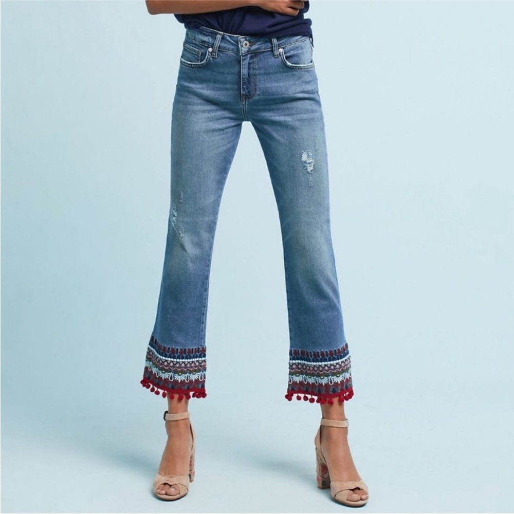 Anthropologie Pilcro and the Letterpress Embroidered Jeans